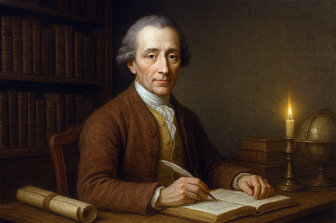 Montesquieu writing The Spirit of the Laws on separation of powers and constitutional liberty