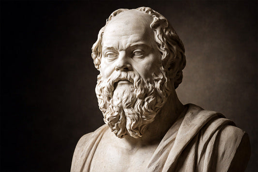 Marble bust of Socrates representing epistemic humility and the philosophical tradition of questioning certainty