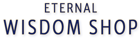 Logo of Eternal Wisdom Shop with a blue and white color scheme.